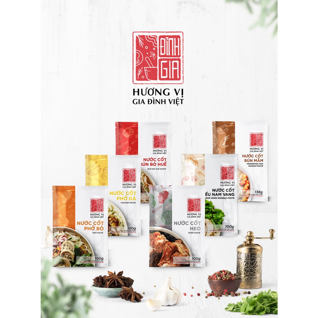 Nước cốt hầm xương hiệu đỉnh gia nấu phở bò, bún bò, bún mắm, hủ tiếu gói 100gr