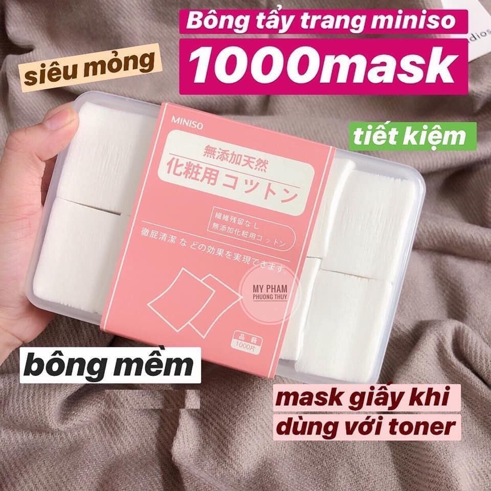 Bông Tẩy Trang Miniso Nhật 1000 miếng