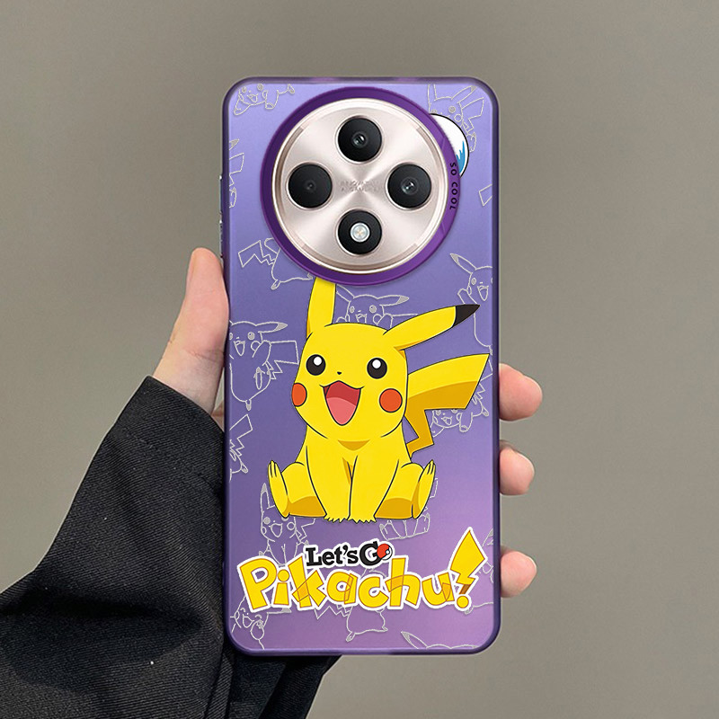 Xiaomi POCO C75 C 75 Anime Pikachu Colored Silver Case Cartoon Cover Hard Back Casing. 