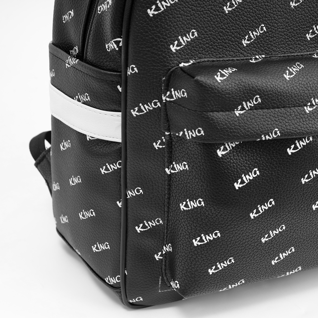 [VOUCHER 8%]Balo Da Backpack Unisex Chống Nước - Balo Backpack King - Mẫu 1 - Màu Đen