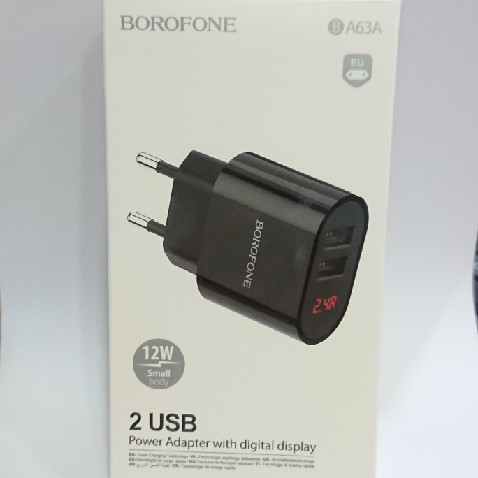 CÓC SẠC BOROFONE BA63A 2 CỔNG HIỂN THỊ LED