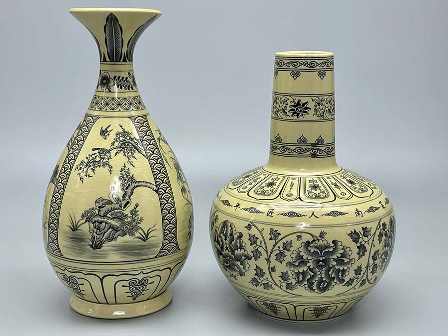 Bình Hoa Lam H29 Gốm Chu Đậu