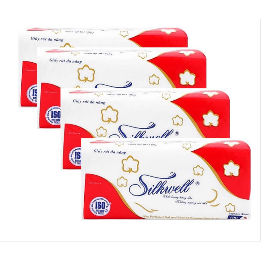 Giấy lau bếp, lau tay đa năng silkwell 100 tờ 1 lớp - 2 lớp