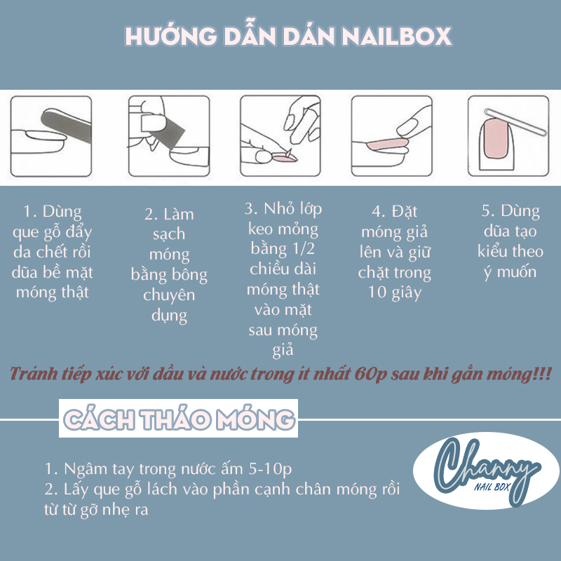 Móng úp thiết kế nail box màu xanh N09