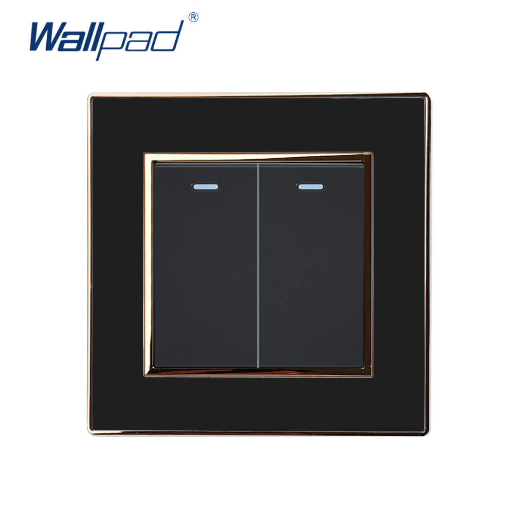 【TopazTrove】2 Gang Way Light Switch Luxury Acrylic Panel With Silver ...