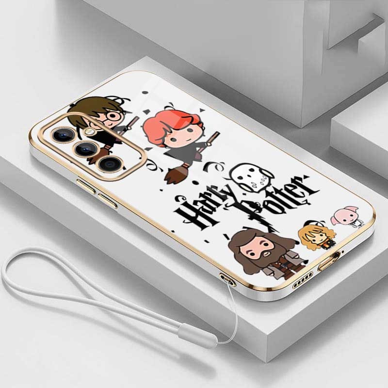 Samsung Galaxy A06 A16 Cartoon Cute Potters Wand Harries Phone Case Plating Edges Silicone Soft Cover. 