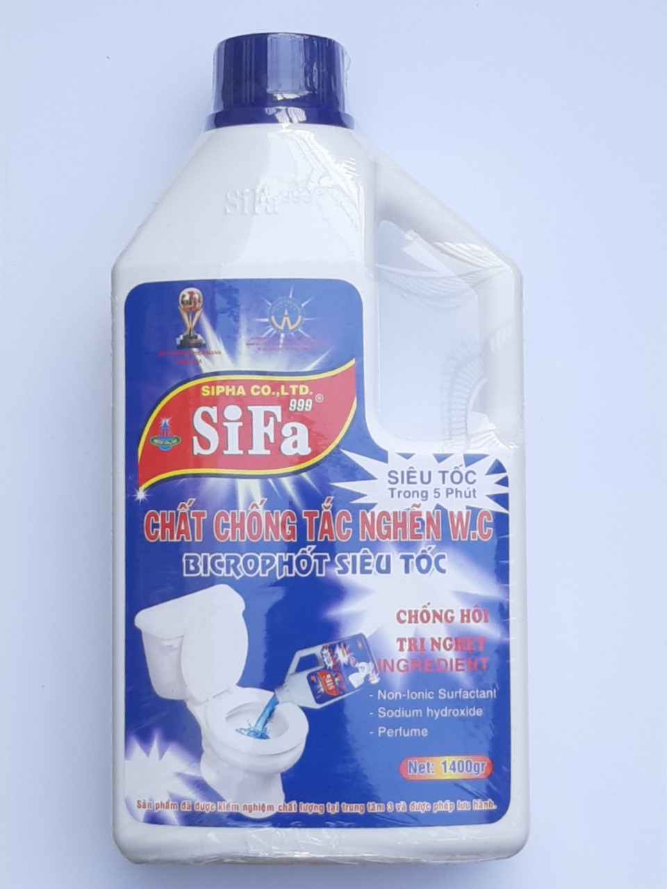 Chất thông tắc bồn cầu Sifa toilet thông nghẹt chống hôi Siêu tốc 5 phút 1600g  Hàng xuất khẩu Thái Lan