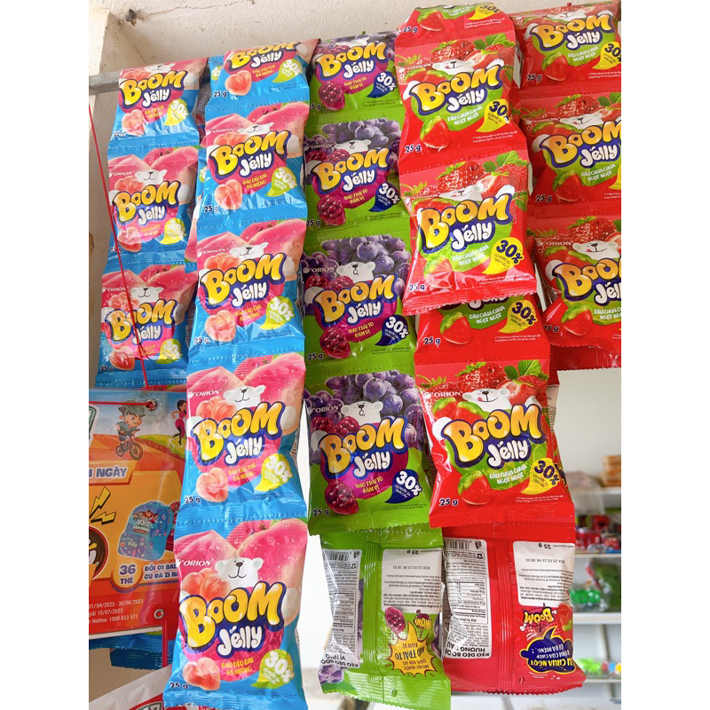 Kẹo Dẻo Boom Jelly gói 25g (Dâu, Nho, Đào)