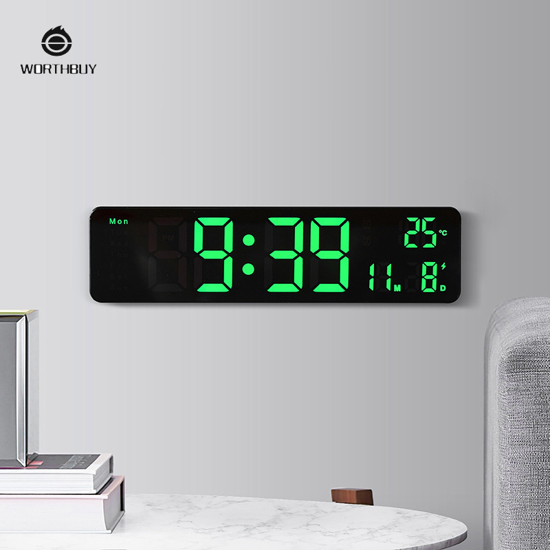 Clock 10-inch simple multi-function wall clock LED clock mute travel time multi-group alarm clock