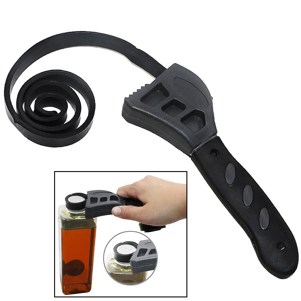500Mm Multitool Universal Wrench Black Ruer Strap Adjustable Spanner For Opener Hand Tool Oil Filter Car Repair Tools