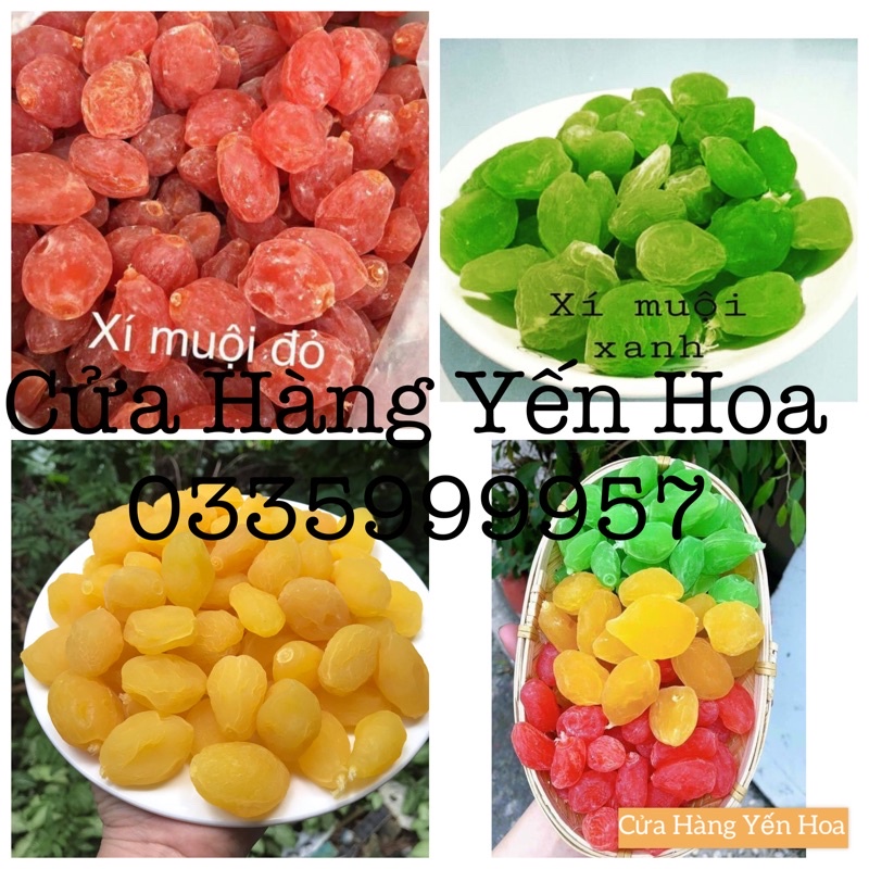 500g Xí Muội Đào Xanh/Vàng/Đỏ