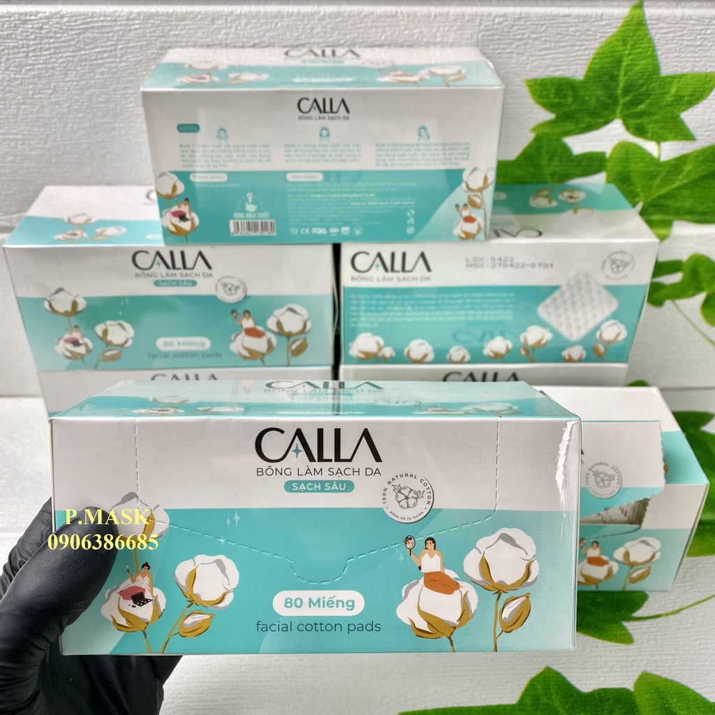 Bông Tẩy Trang CALLA 80 Miếng/ Hộp - Hạt Massage