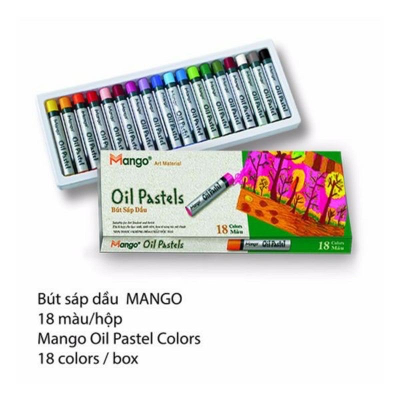 Bút màu sáp dầu mango 12/ 18/ 24/ 36 màu : 1 hộp.