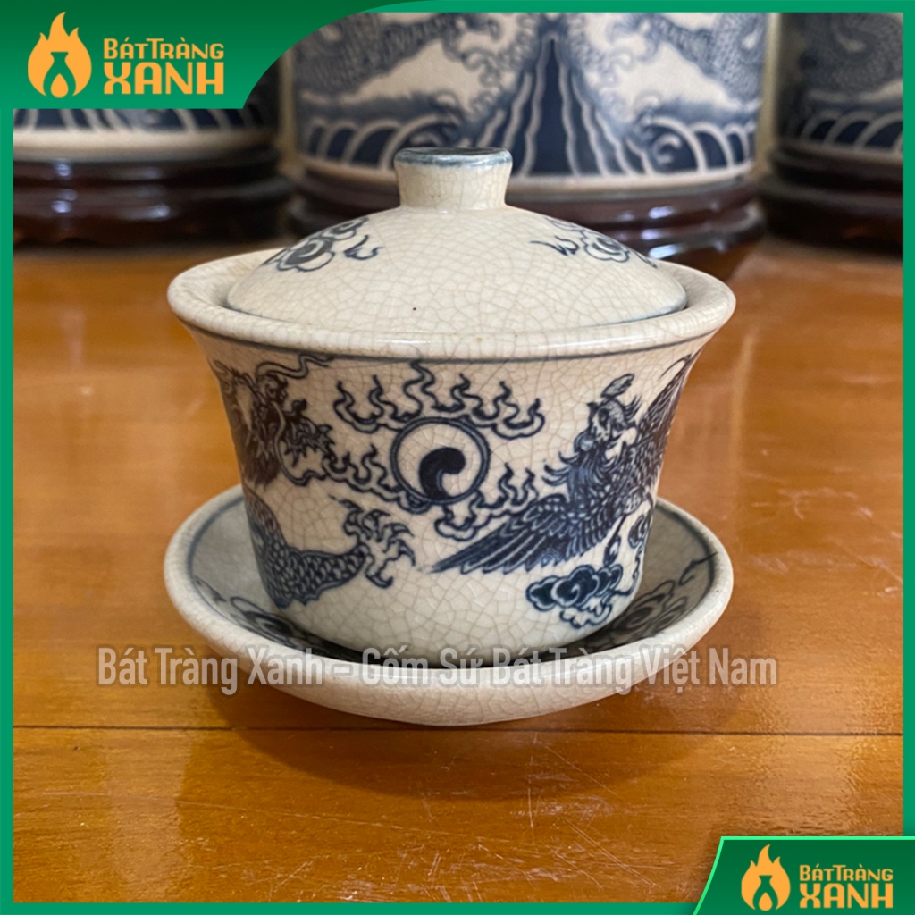 Bát Sâm thờ Bát Tràng, Bát Trà Sâm men rạn phỏng cổ