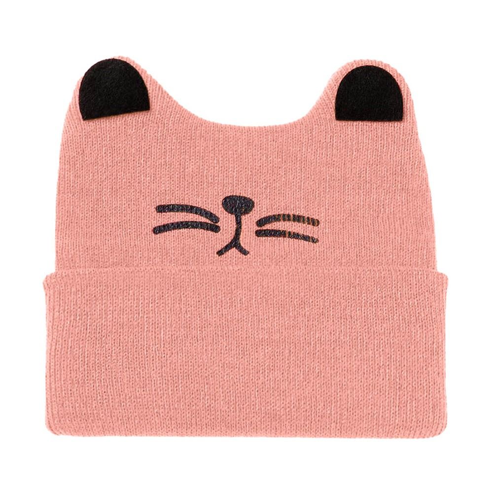 JIYAN2866 Ear Protection Baby Knitted Cap Warm Cartoon Cat Kids Hats Cute  Thicken Cap Boys Girls