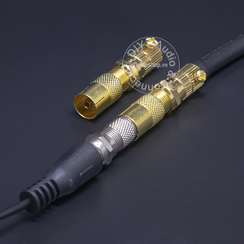 Jack cắm anten TV cổng cái kèm chuôi vặn F5 - Giắc ăng ten TV Đầu thu DVB 9.5mm