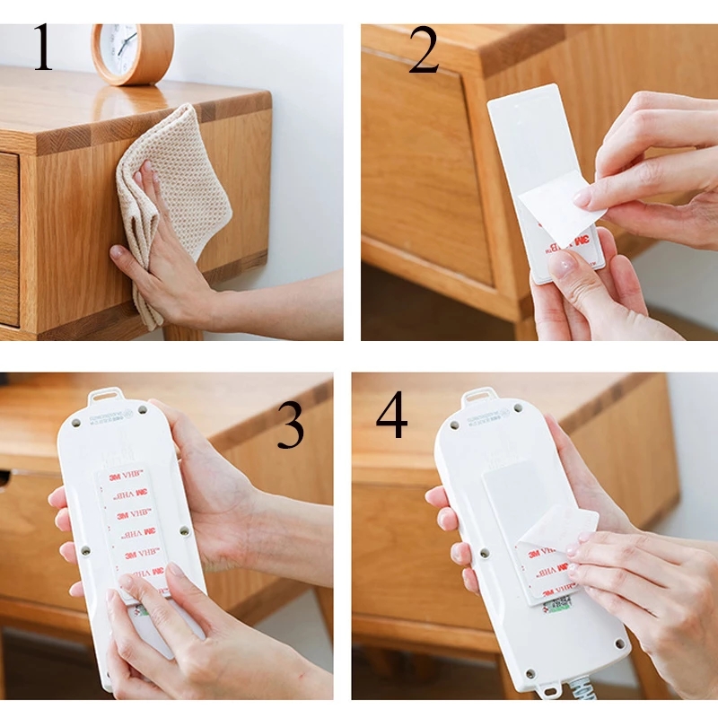 【 88 HomeStore】 1 Cái Dụng Cụ Cố Định Ổ Cắm Dây Điện Giá Đỡ Dây Điện Gắn Tường Tự Dính Liền Mạch Không Cần Đục Lỗ Gia Dụng