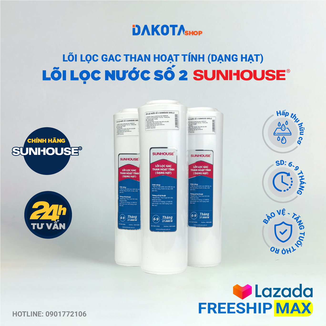 Lõi lọc nước số 2 Sunhouse -  SHRLL2