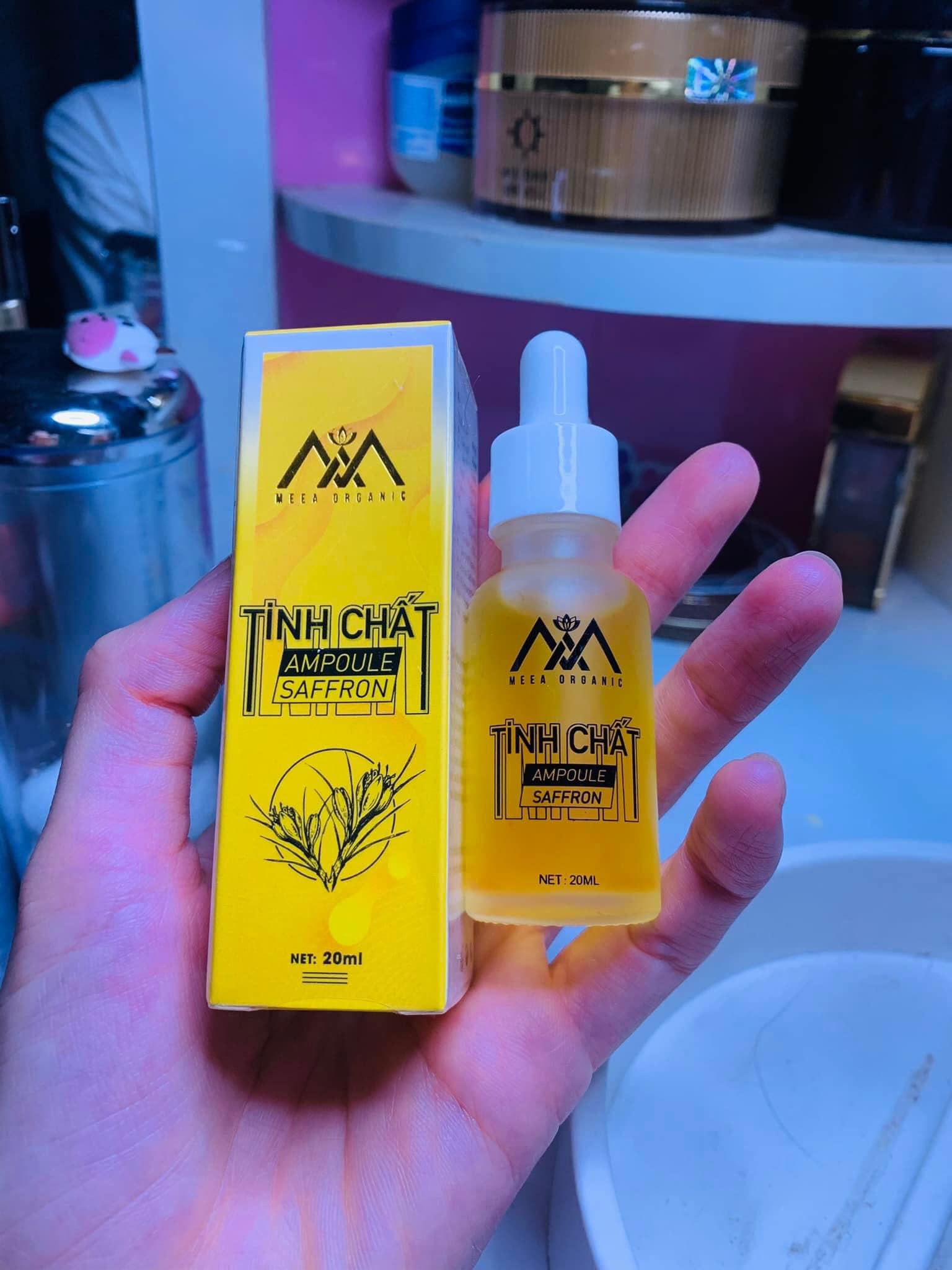 Combo Face Collagen DNA Cá Hồi MEEA Organic và Tinh chất ampoule saffron