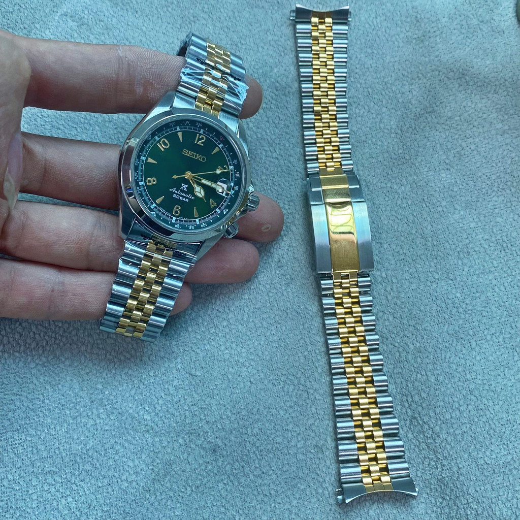 For 20mm Seiko Prospex Alpinist SPB121 sbdc089 087 Middle gold