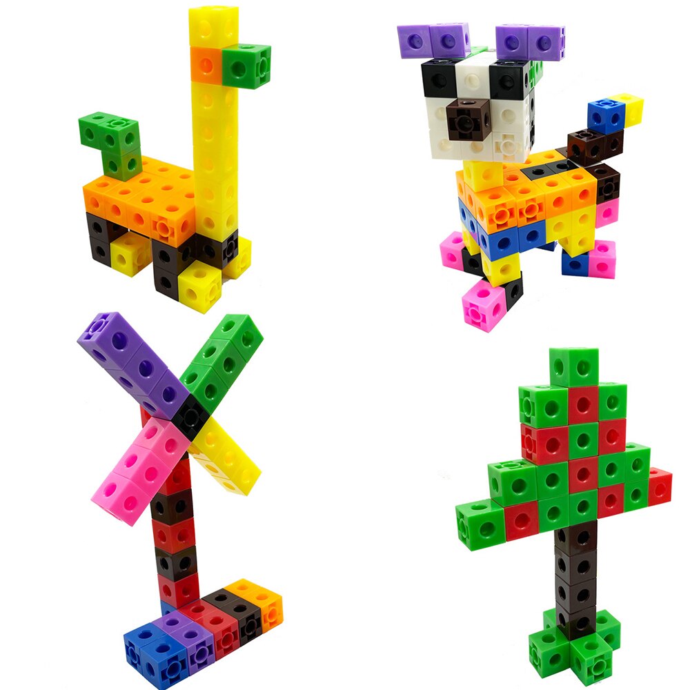 100Pcs Mathematics Linking Cubes 3D Puzzle Numberblocks Interlocking Multilink Counting Blocks Stacking Game Educational Toy