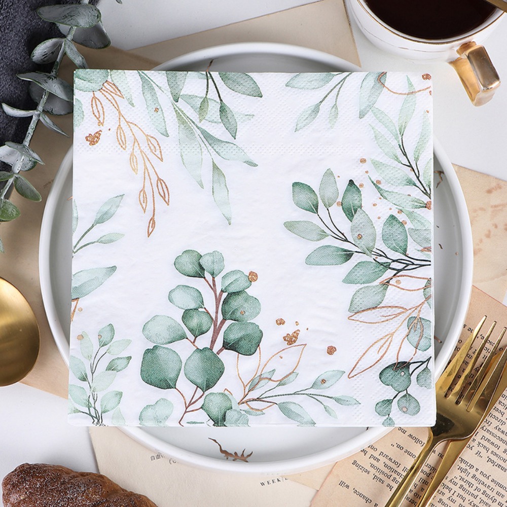 20pcs%20Green%20Printed%20Napkins%20Papers%20Mouth%20Wiping%20Cloth%20Paper%20Towels%20Party%20Celebrations%20Table%20Plate%20Placement%20Napkin%20Towels%20-%20Image%205