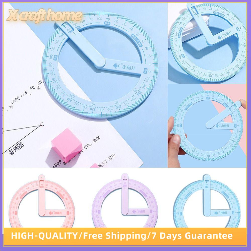 X thủ công Nhà 360 độ xoay hoạt động Cai Trị nhựa dụng cụ đo góc đa chức năng góc vẽ cai trị sinh viên