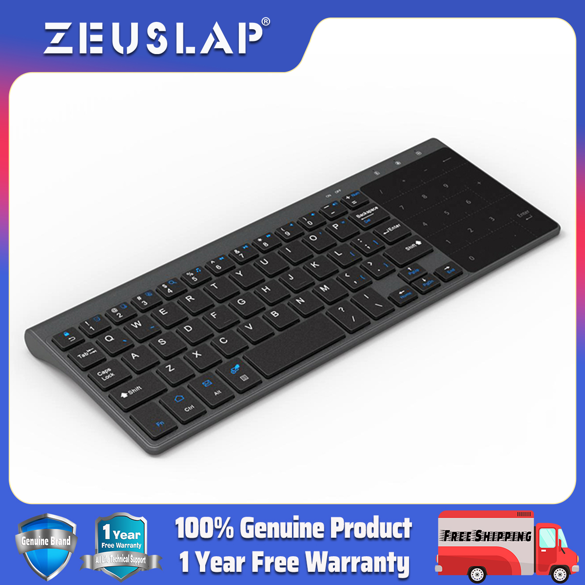 ZEUSLAP 2.4G wireless mini touch keypad wireless computer keyboard with