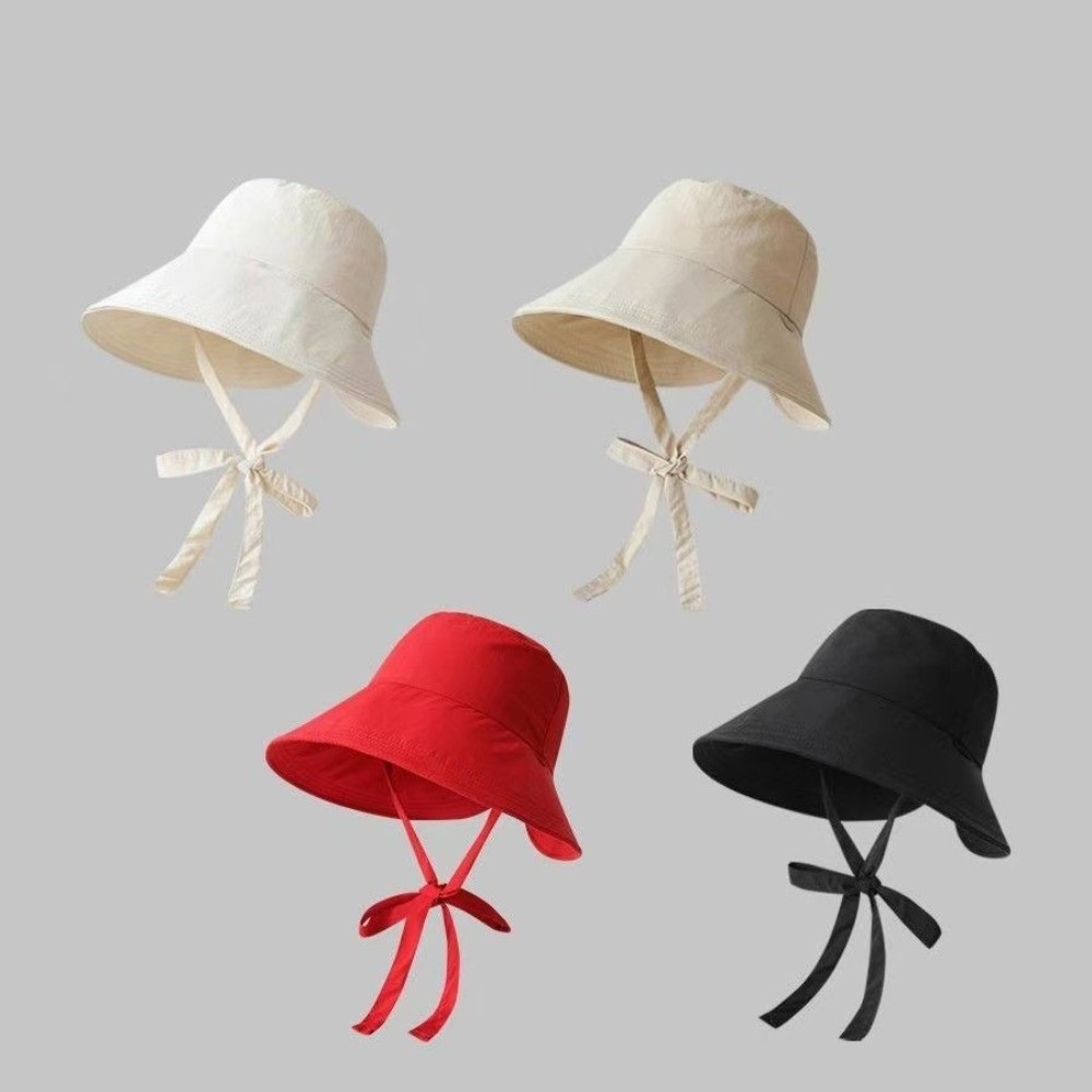 Casual%20Breathable%20Lace-up%20Sunshade%20Hat%20Thin%20UV%20Protection%20Wide%20Brim%20Fisherman%20Hat%20Solid%20Color%20Cloth%20Bucket%20Cap%20Outdoor%20-%20Image%203