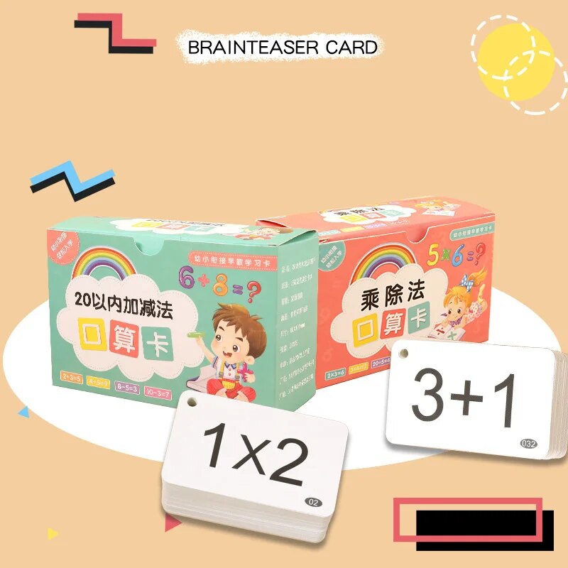 Children's Arithmetic Card Kids Math Learning Book Addition And Subtraction Multiply And Divide Flash Card Educational Toys