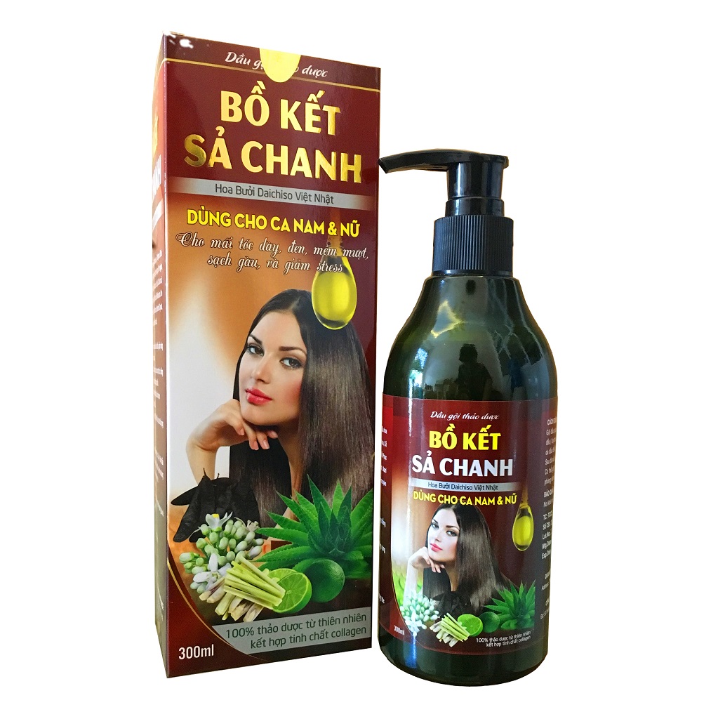 Dầu gội thảo dược bồ kết sả chanh (Chai 300ml)