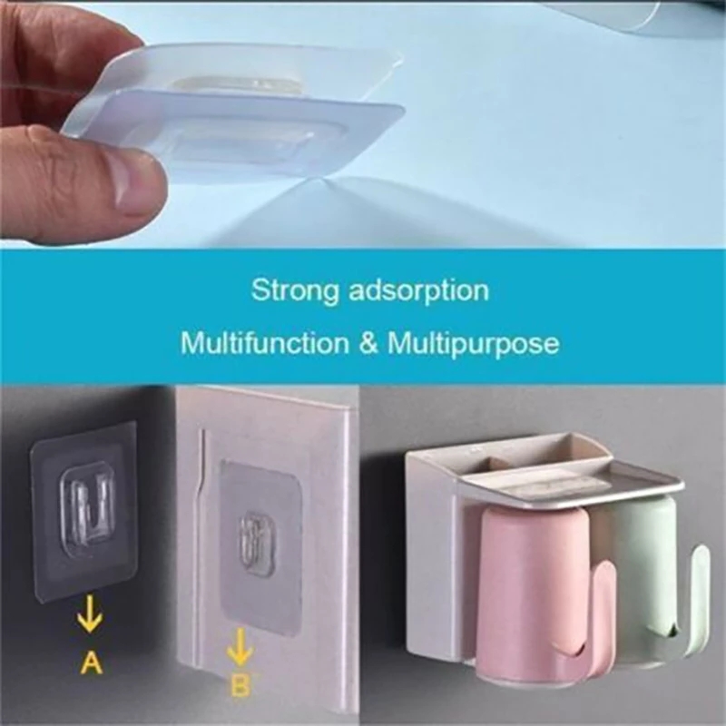5 Bộ Móc Treo Cốc Hút Móc Treo Tường Dính Hai Mặt Giá Treo Trong Suốt Đồ Dùng Nhà Bếp Gia Dụng