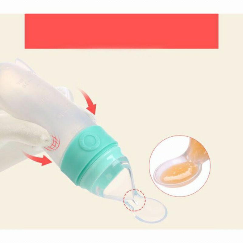 Bình thìa silicon tập ăn dặm cho bé