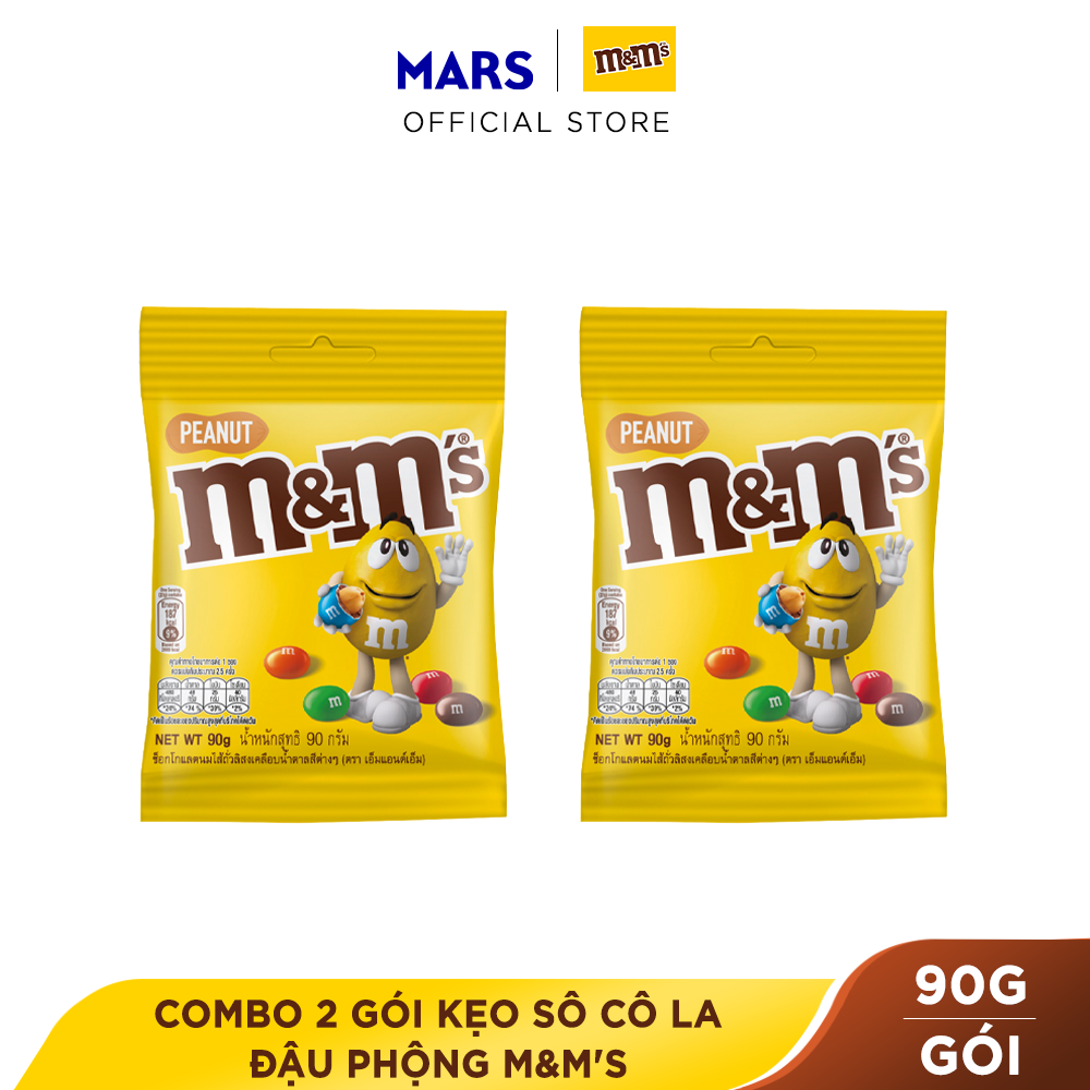 CHỈ GIAO HÀNG TP.HCM Combo 2 gói kẹo Sô Cô La đậu phộng M&M S gói 90g thumbnail