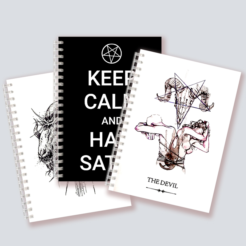【GlowBound】Satanist Spiral Notebook Biblia Satanica Satanic Satan Book ...
