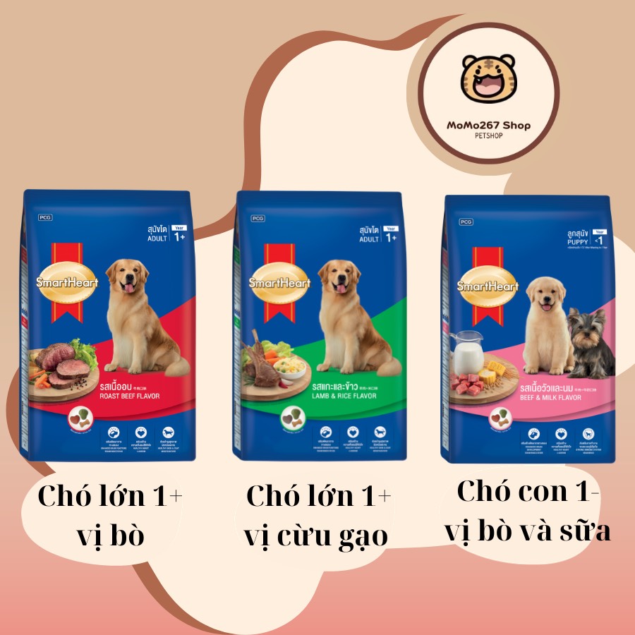 1.3kg Thức ăn cho CHÓ CON SMARTHEART vị Bò