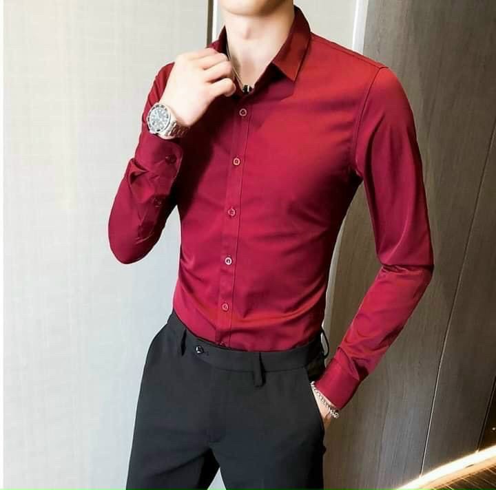 áo sơ mi trơn lụa dài tay  cao cấp  lunastore86