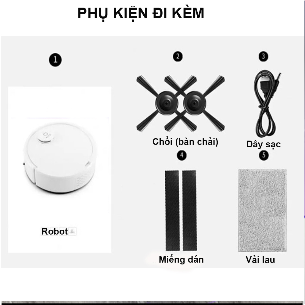 Máy Hút Bụi Robot, Robot Lau Nhà Hút Bụi, Robot Dọn Nhà 3 In 1. Thiết kế gọn nhẹ, nút chạm cảm ứng, vận hành êm ái, lau dọn thông minh, dung lượng pin lớn. MUA NGAY!