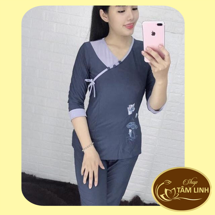 Đồ Lam Đi Chùa _Mẫu Tim Nơ