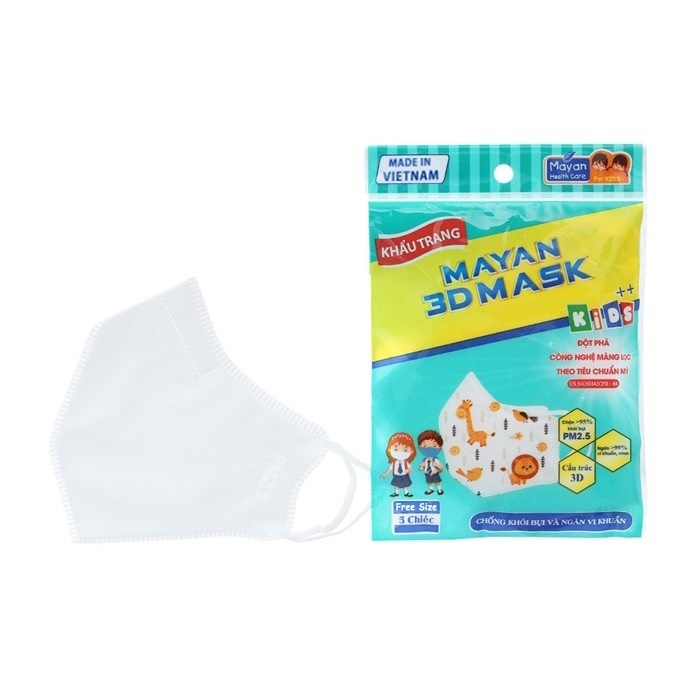 Combo 5 Bịch Khẩu trang Mayan trẻ em 5 cái/bịch