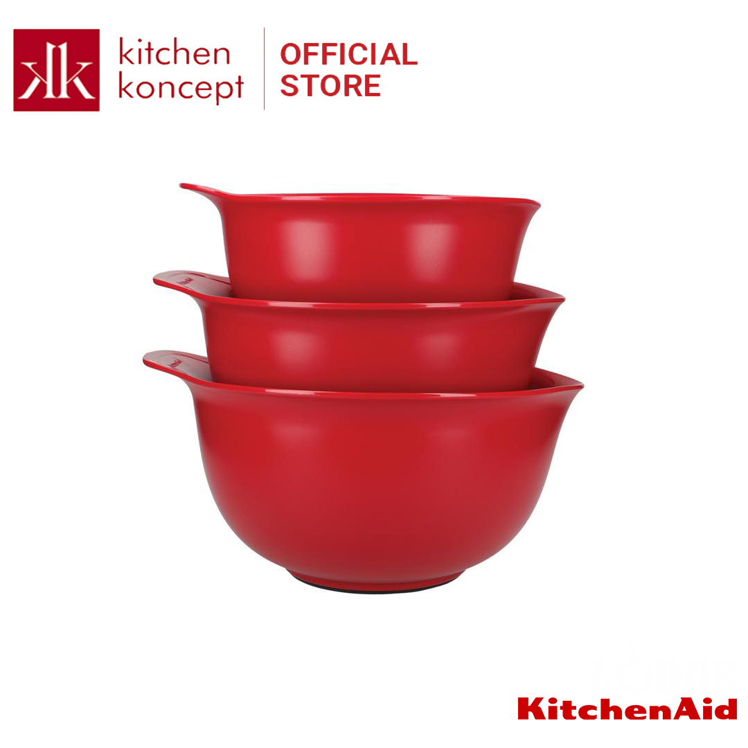 KitchenAid - Bộ tô nhựa màu đỏ - 3 món