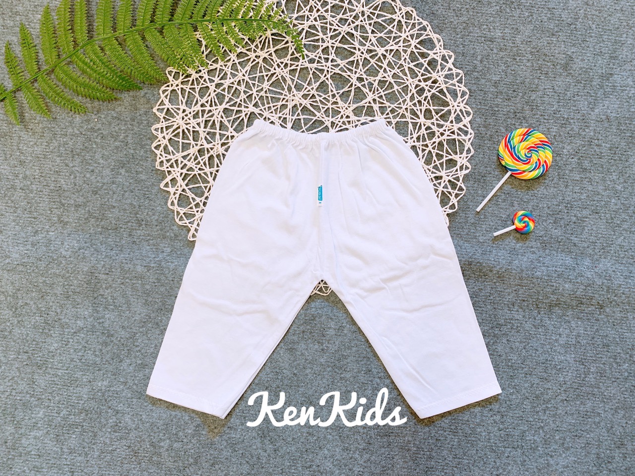 (5-33kg) COMBO 5 Quần dài trắng thun cotton 100% cho bé
