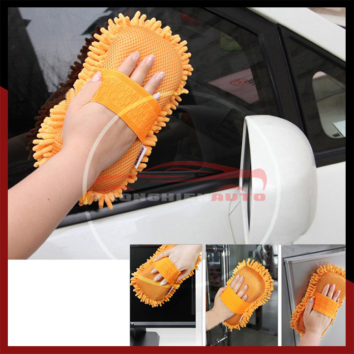 Miếng san hô rửa xe Microfiber siêu mịn tiện dụng (màu sắc ngẫu nhiên)