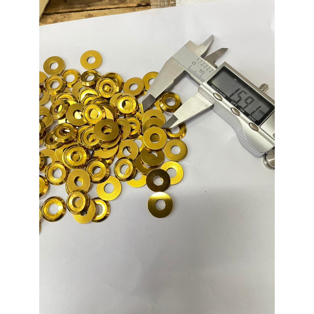 (Inox304 Xi Vàng) Lông đền 6ly , long đền inox xi vàng 6li ring6mm D16 (không tróc màu)