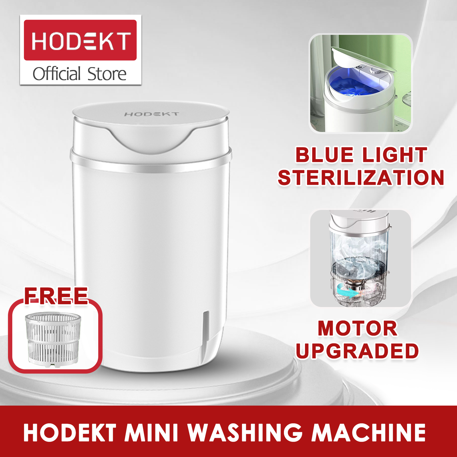 HODEKT Small Mini Washing Machine With Dryer Portable 4.5Kg Can Wash 5