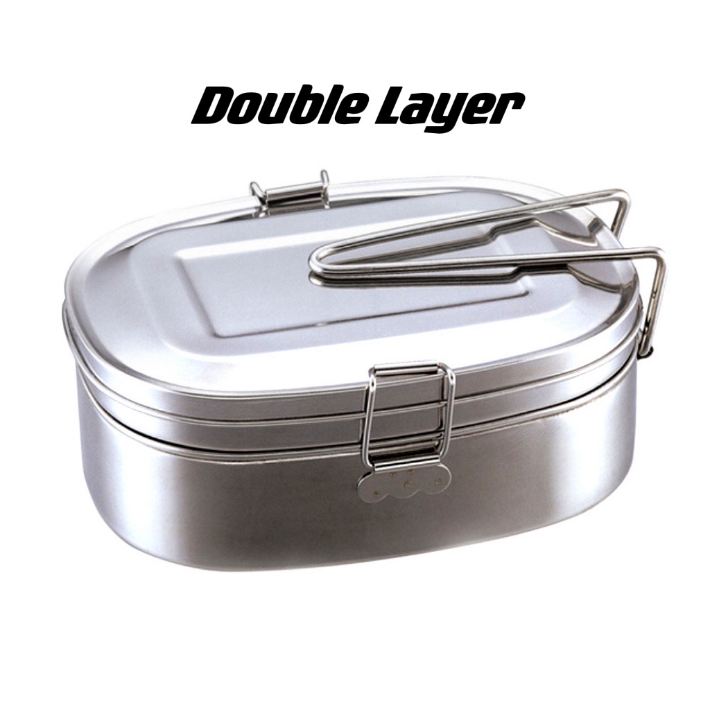 304 Stainless Steel Bento Box Food Box School Lunch Box Canteen D/S-44 ...