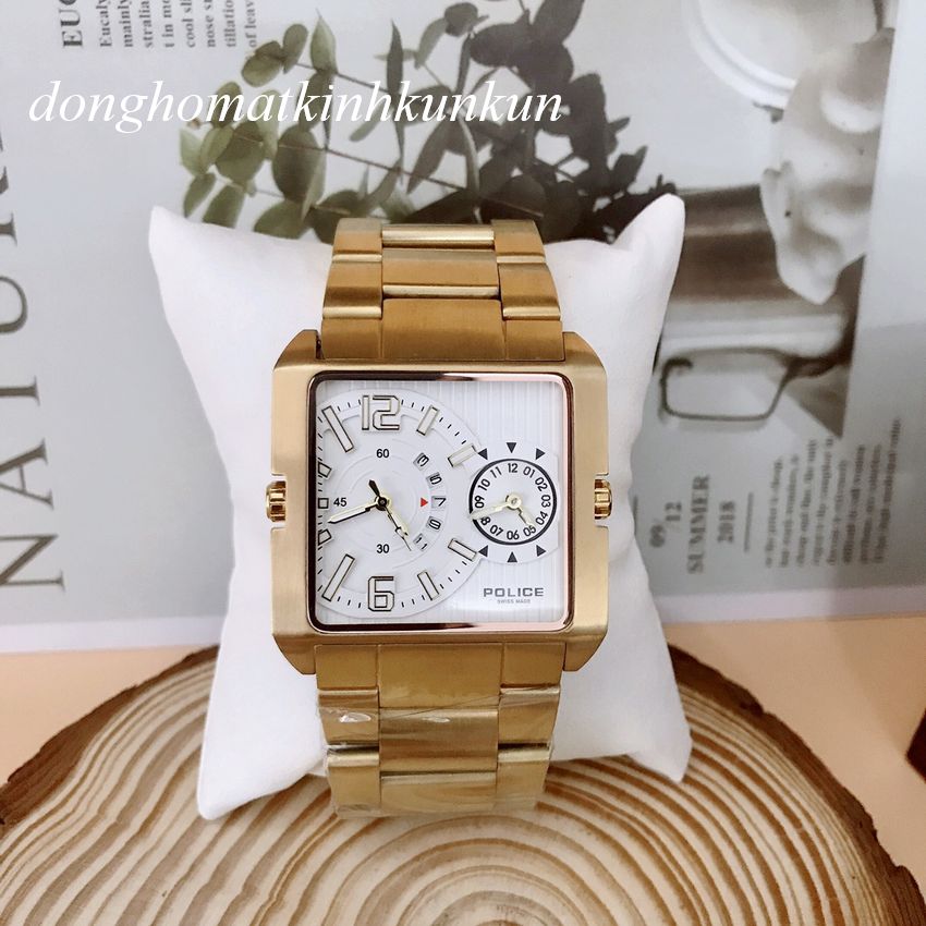 Đồng Hồ Nam POLICE 05 Kim Hai Máy Hoạt Động - Quartz - Vàng Mặt Trắng - 41mm