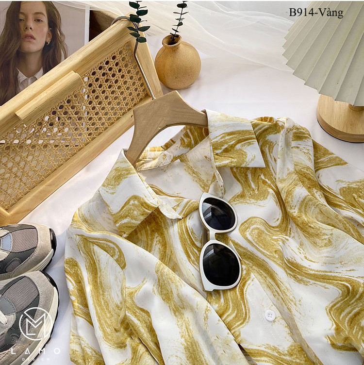 Áo sơ mi công sở nữ hoạ tiết mango  B914