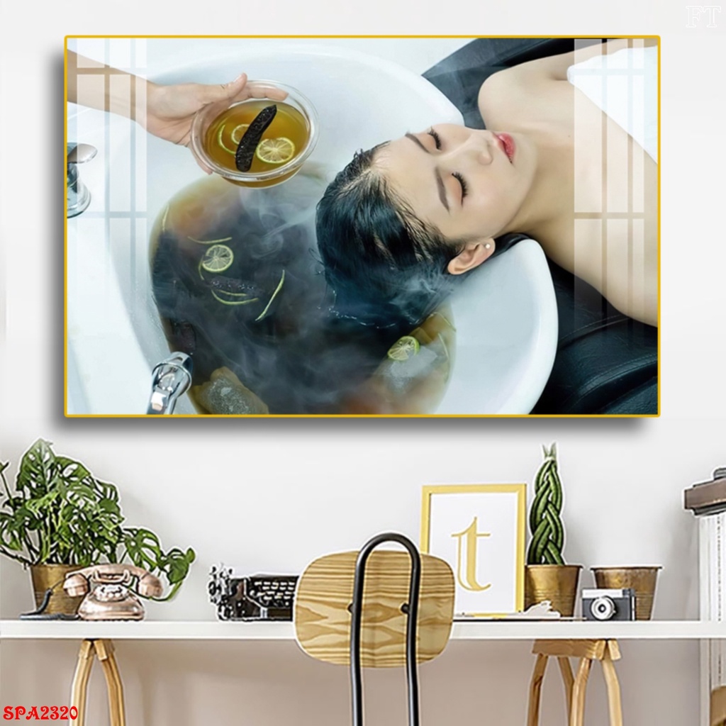 Tranh treo tường spa tranh trang trí quán spa / chăm sóc da mặt / massa làm đẹp / gội đầu dưỡng sinh