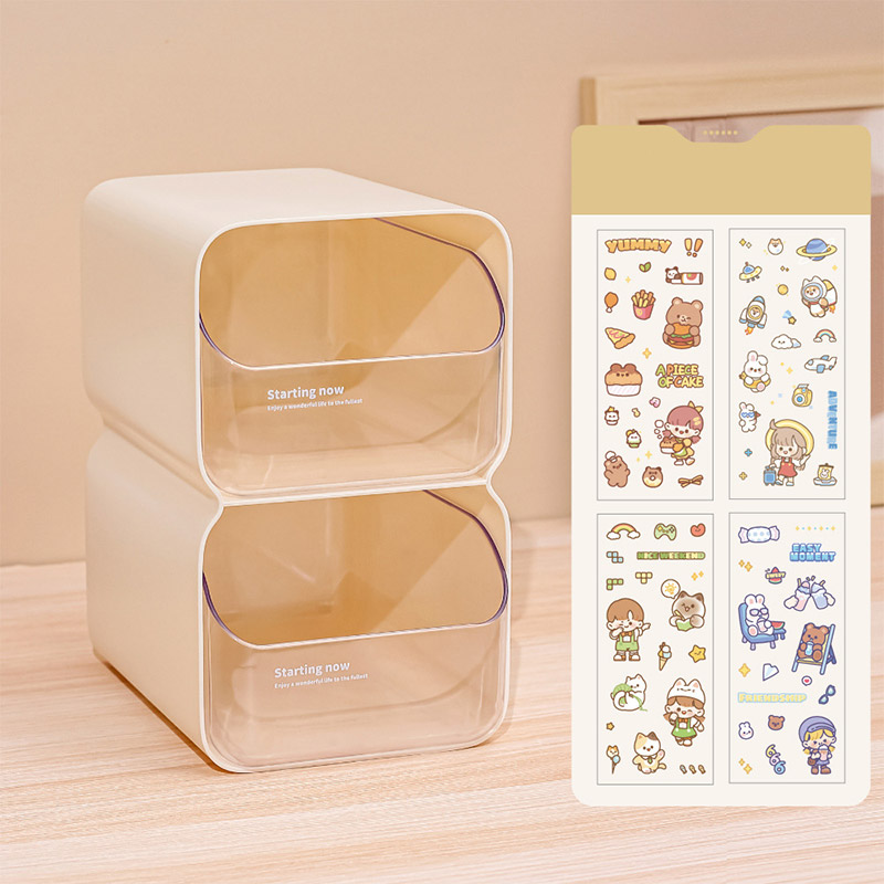 BEIDUOYANG Desktop storage box, drawer office desk, stationery tidying, dormitory entryway storage, sundries, office shelves